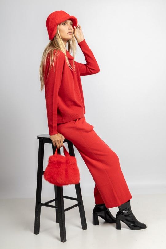 Pantalons Femme Kaki Max & Enjoy PANTALON LARGE EN MAILLE SANS COUTURE - Y52005 Efashion Paris