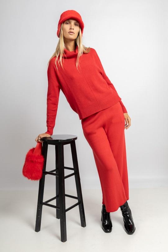 Pantalons Femme Kaki Max & Enjoy PANTALON LARGE EN MAILLE SANS COUTURE - Y52005 Efashion Paris