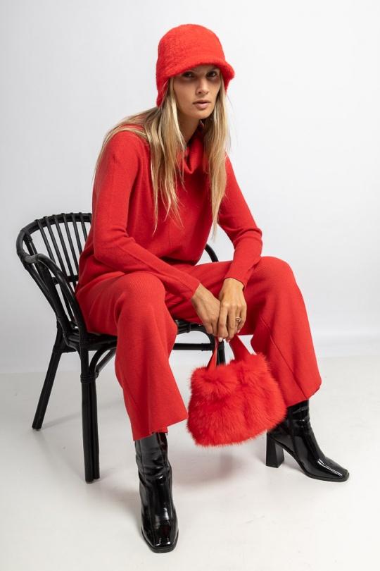 Pantalons Femme Kaki Max & Enjoy PANTALON LARGE EN MAILLE SANS COUTURE - Y52005 Efashion Paris