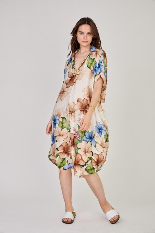 Midi dresses Women Beige Max & Enjoy ROBE IMPRIMÉE 69917 FLOWER Efashion Paris