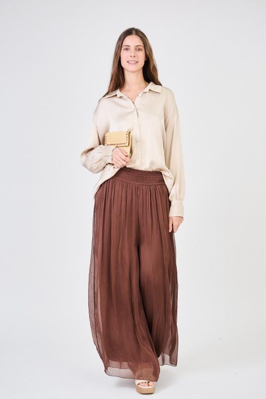Ensembles Femme Marron Max & Enjoy OUTFIT (SET TOTAL LOOK) BLOUSE ET PANTALON 8711-30226 Efashion Paris