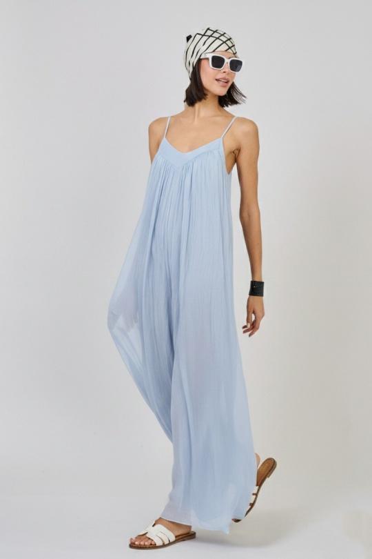 Combinaisons Femme Vert d eau Max & Enjoy COMBINAISON PANTALON EN SOIE MÉLANGÉE EFFET VAPOREUX 30237 Efashion Paris