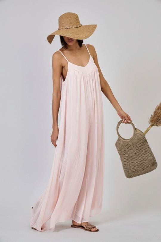 Combinaisons Femme Vert d eau Max & Enjoy COMBINAISON PANTALON EN SOIE MÉLANGÉE EFFET VAPOREUX 30237 Efashion Paris