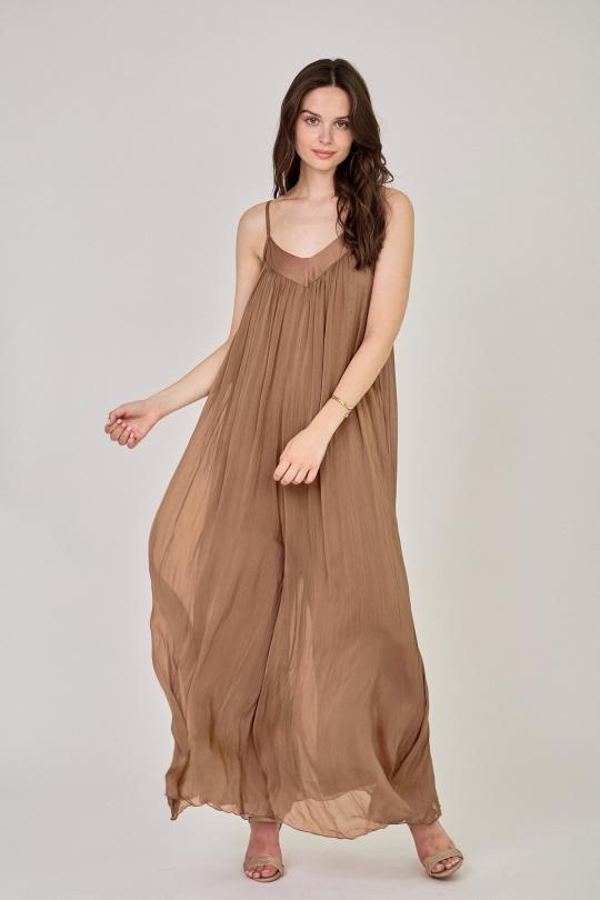 Combinaisons Femme Vert d eau Max & Enjoy COMBINAISON PANTALON EN SOIE MÉLANGÉE EFFET VAPOREUX 30237 Efashion Paris