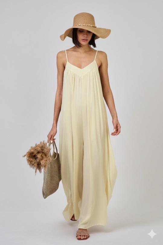 Combinaisons Femme Vert d eau Max & Enjoy COMBINAISON PANTALON EN SOIE MÉLANGÉE EFFET VAPOREUX 30237 Efashion Paris