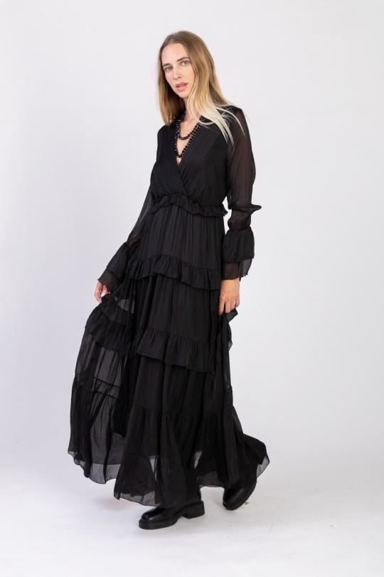 Robes longues Femme Bleu ciel Max & Enjoy ROBE LONGUE EN SOIE MÉLANGÉE 33098 Efashion Paris