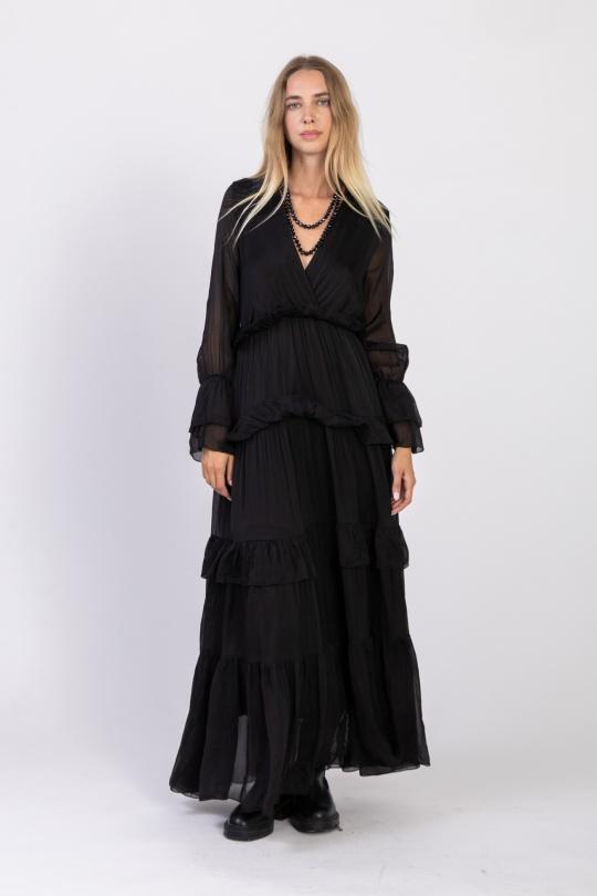 Robes longues Femme Bleu ciel Max & Enjoy ROBE LONGUE EN SOIE MÉLANGÉE 33098 Efashion Paris