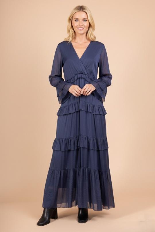 Robes longues Femme Bleu ciel Max & Enjoy ROBE LONGUE EN SOIE MÉLANGÉE 33098 Efashion Paris