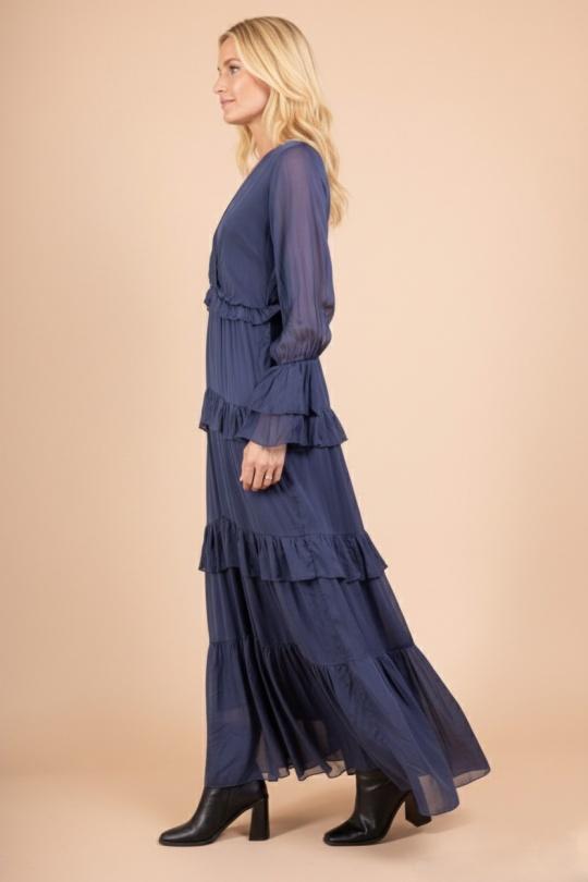 Robes longues Femme Bleu ciel Max & Enjoy ROBE LONGUE EN SOIE MÉLANGÉE 33098 Efashion Paris