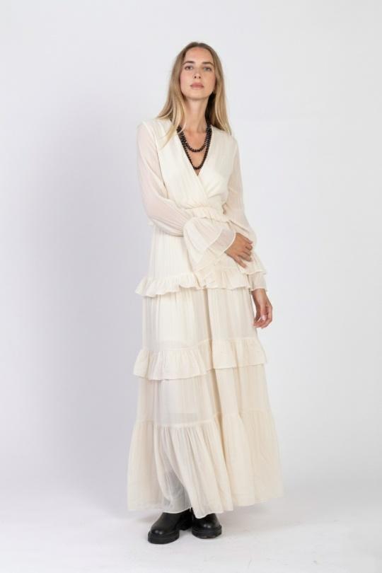 Robes longues Femme Bleu ciel Max & Enjoy ROBE LONGUE EN SOIE MÉLANGÉE 33098 Efashion Paris