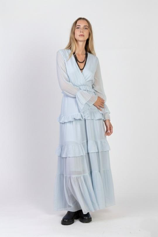 Robes longues Femme Bleu ciel Max & Enjoy ROBE LONGUE EN SOIE MÉLANGÉE 33098 Efashion Paris