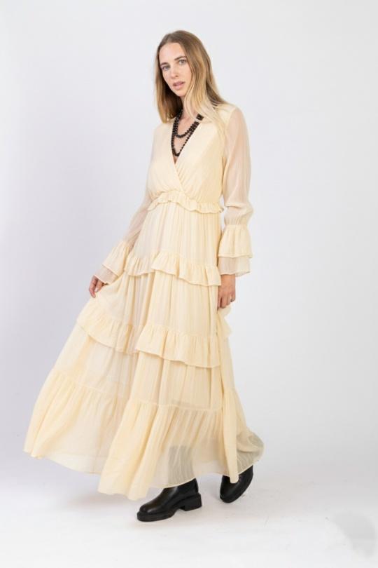 Robes longues Femme Bleu ciel Max & Enjoy ROBE LONGUE EN SOIE MÉLANGÉE 33098 Efashion Paris