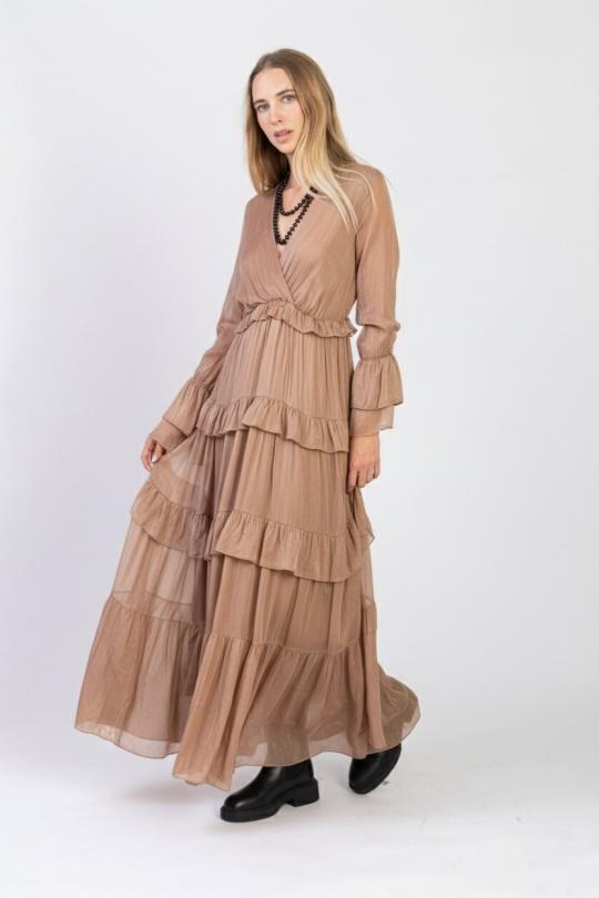 Robes longues Femme Bleu ciel Max & Enjoy ROBE LONGUE EN SOIE MÉLANGÉE 33098 Efashion Paris