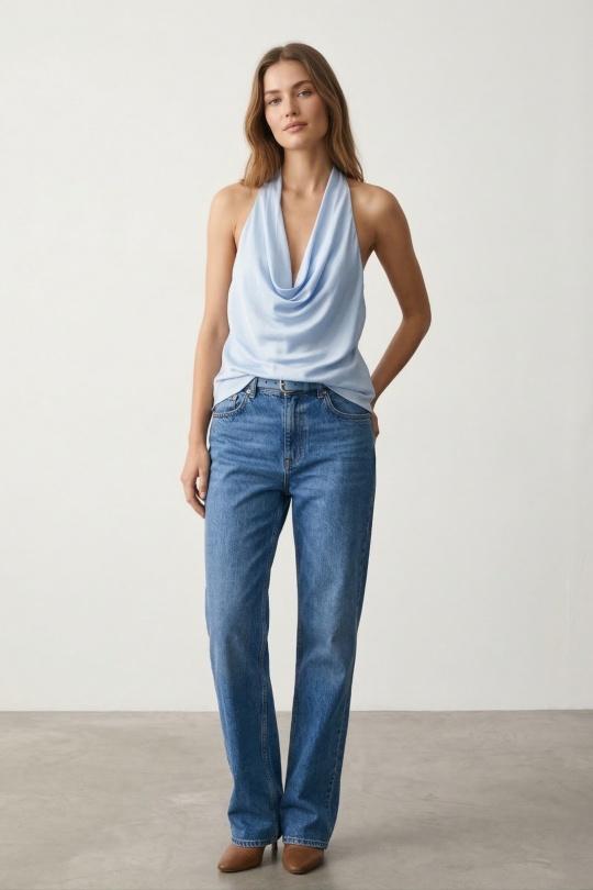 Tops Femme Jaune Max & Enjoy TOP  DOS NUS EN SOIE MÉLANGÉE 34229 Efashion Paris