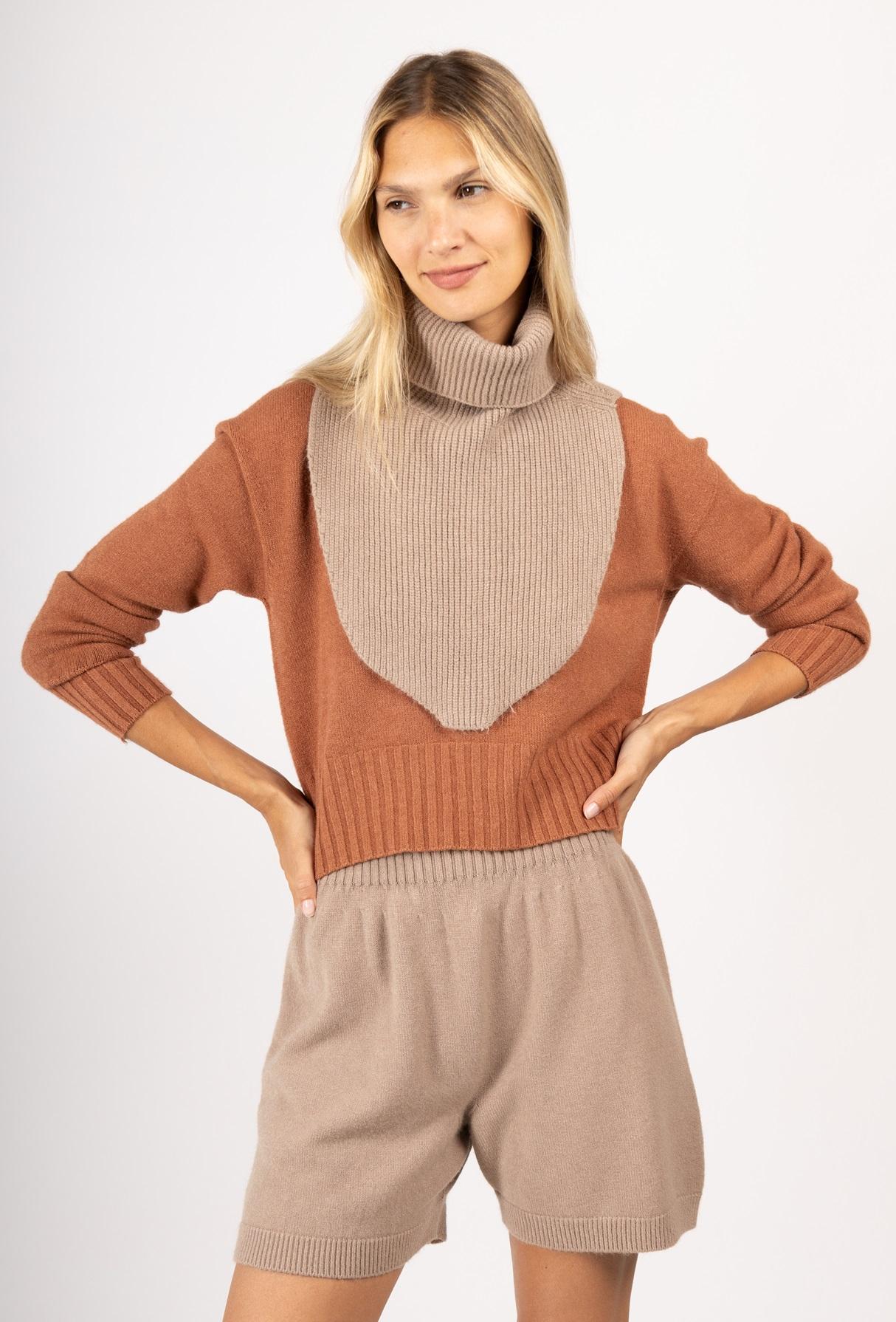 CACHE COL EN MAILLE SANS COUTURE-57017-TAUPE