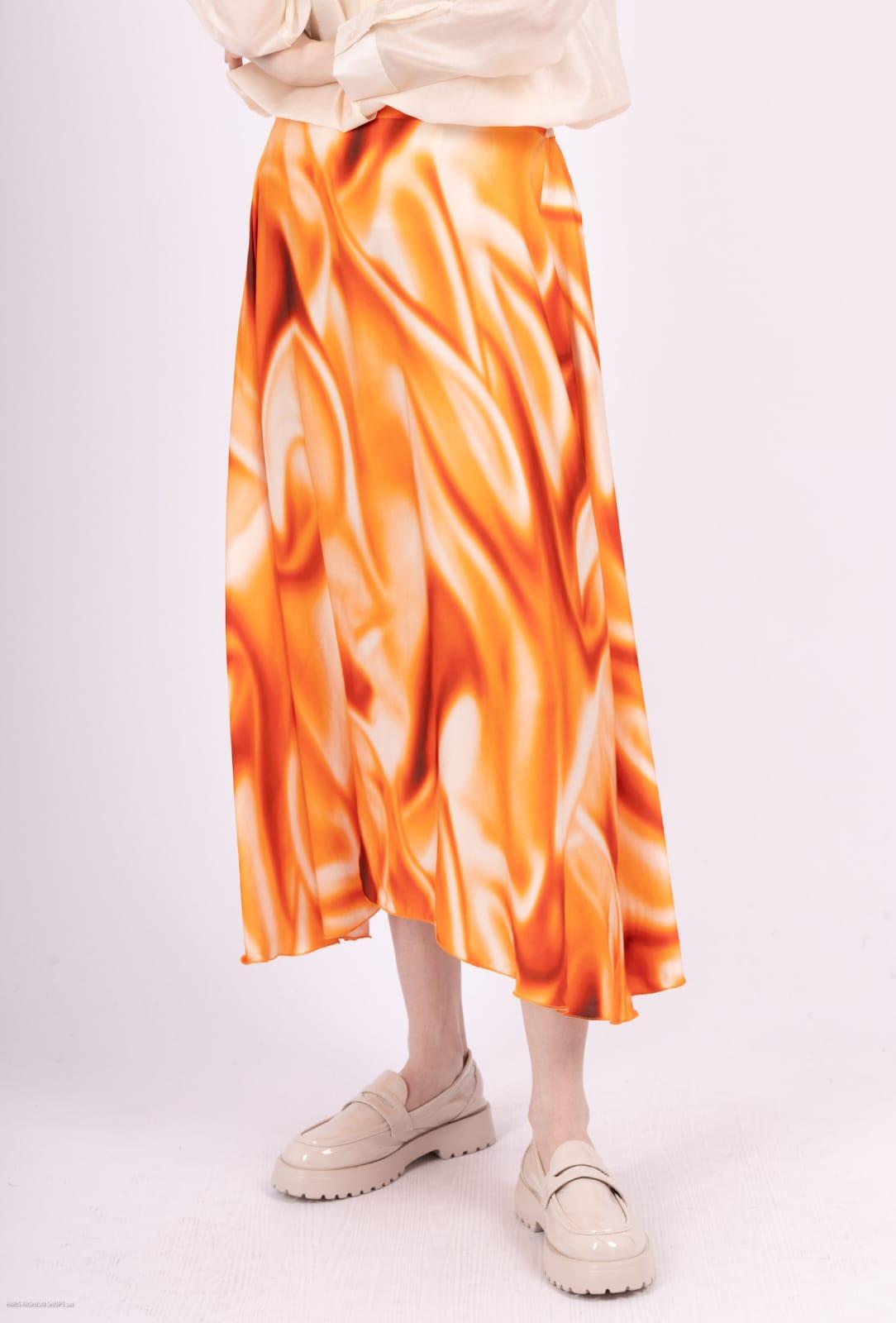 Jupes Femme Orange Max & Enjoy JUPE TIE AND DYE 7577 #c Efashion Paris
