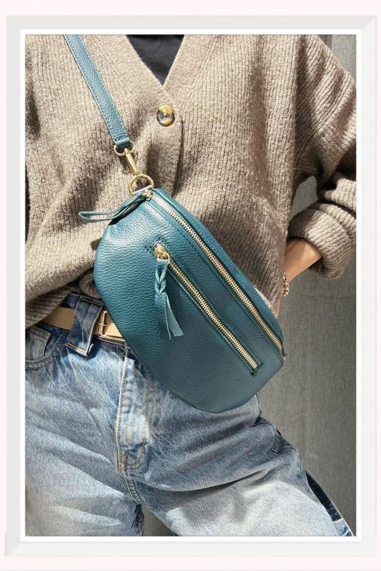 Fanny pack Bags Peacock blue Z ET Z I -Bag  C10356 Efashion Paris