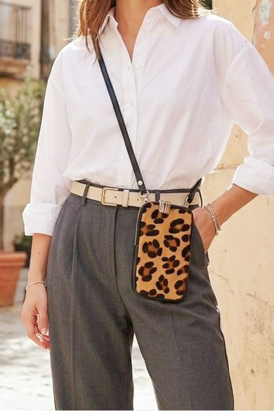 Pochettes Maroquinerie Léopard marron Z ET Z I -Bag  C1002 Efashion Paris