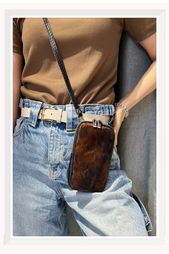 Pochettes Maroquinerie Léopard marron Z ET Z I -Bag  C1002 Efashion Paris