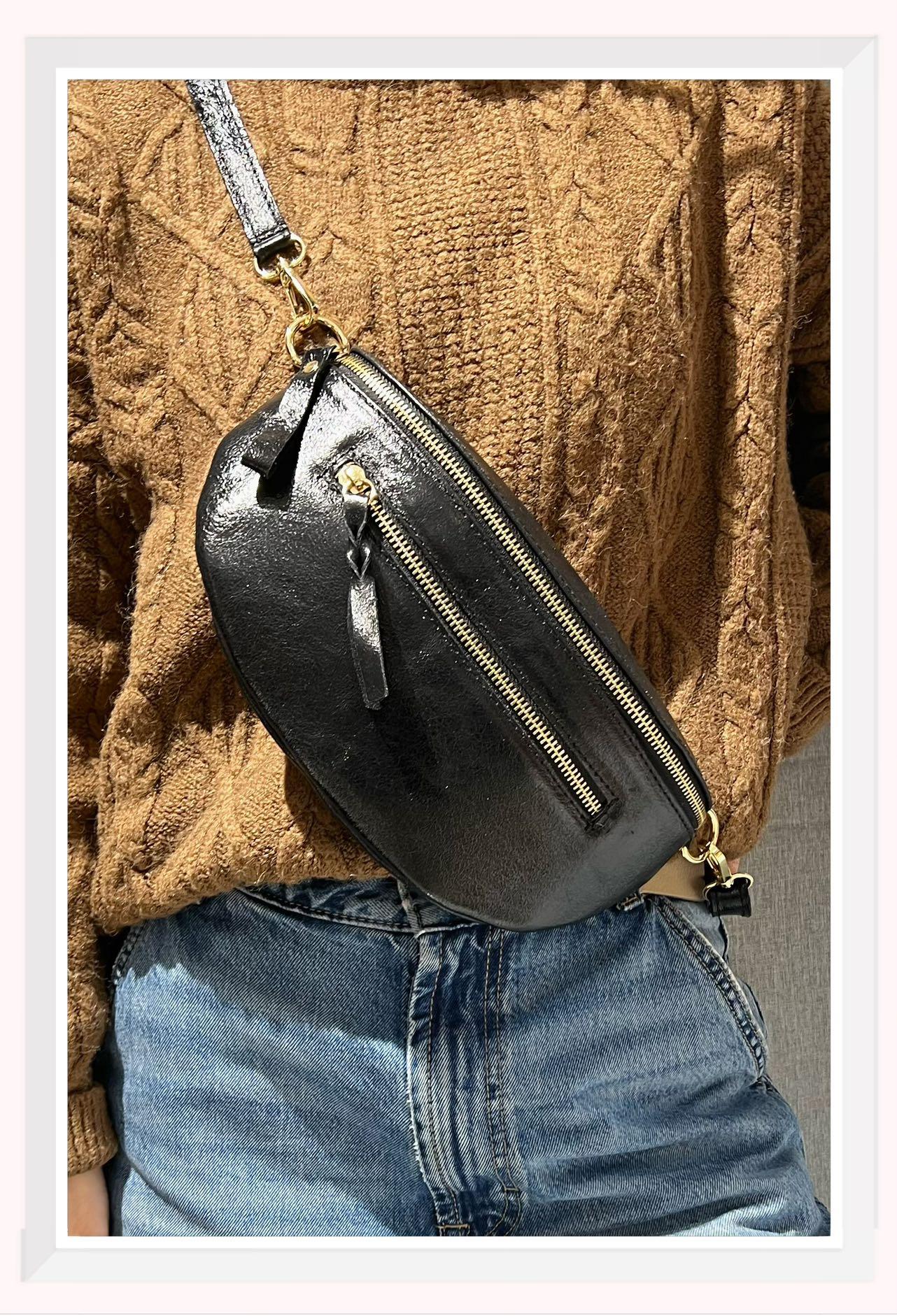 Sacs bananes Maroquinerie Noir Z ET Z I -Bag  C10356B #c Efashion Paris