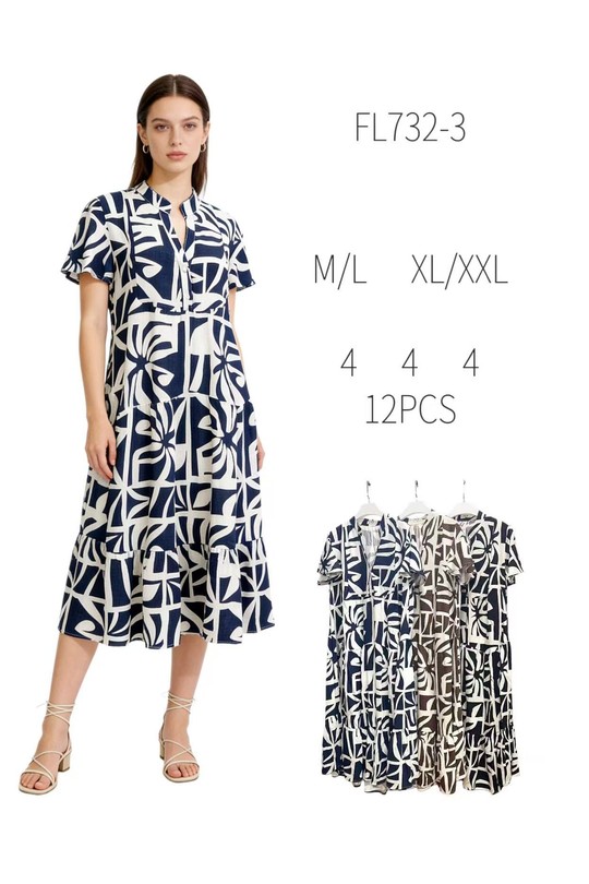 Robes mi-longues Femme Couleurs mélangées J STARS FL732-3 Efashion Paris