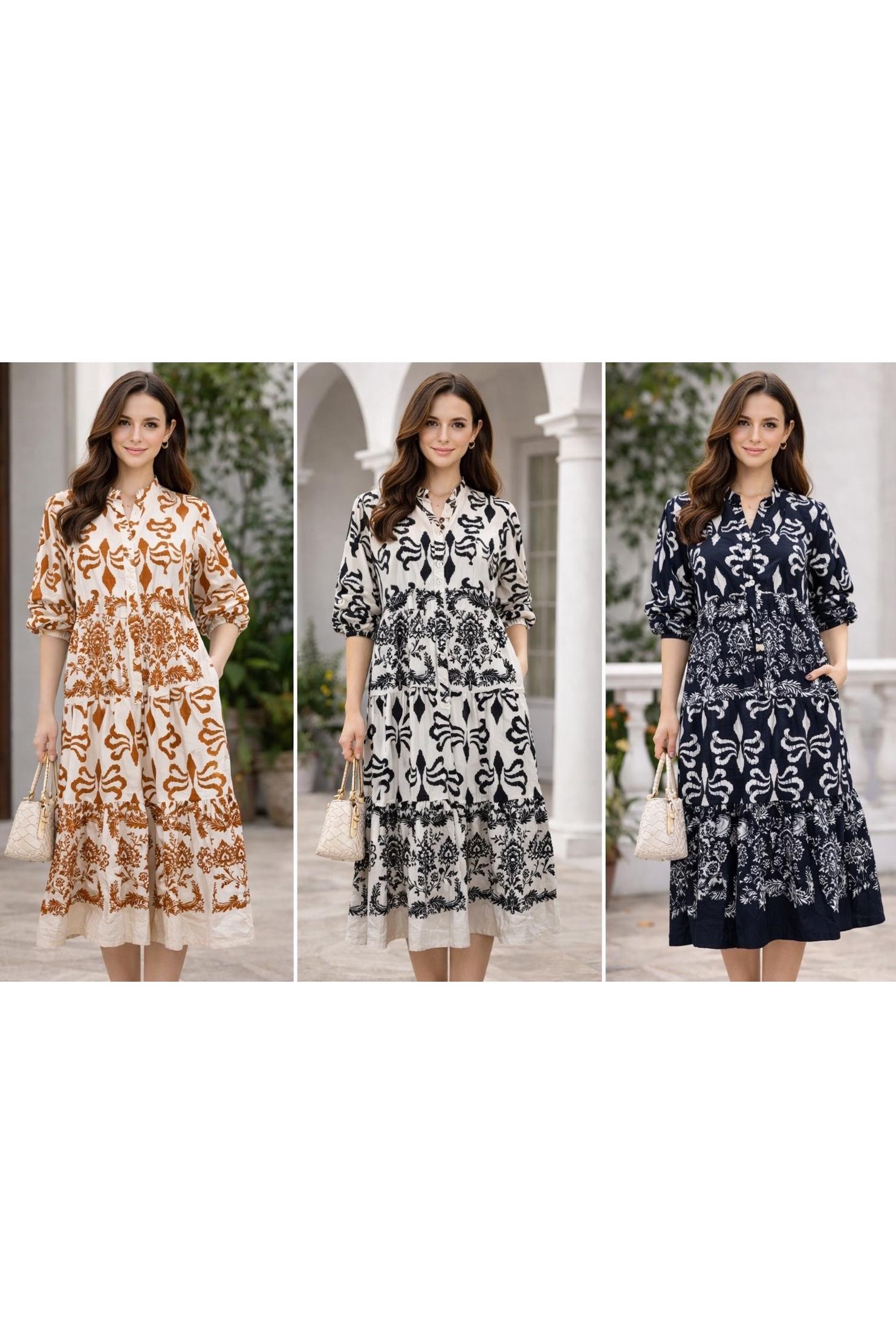 Robes mi-longues Femme Couleurs mélangées J STARS LA11-3 #c Efashion Paris