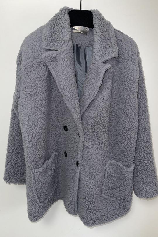 Coats Women Grey Pomme Rouge T5663 Efashion Paris