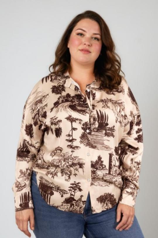 Chemises & blouses Femme Marron Pomme Rouge TA39004 Efashion Paris