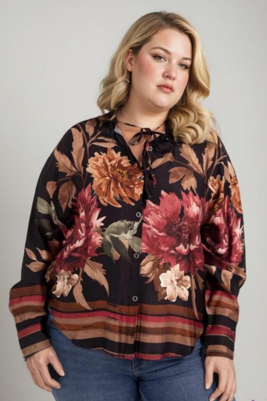 Chemises & blouses Femme Noir Pomme Rouge TB39004 Efashion Paris