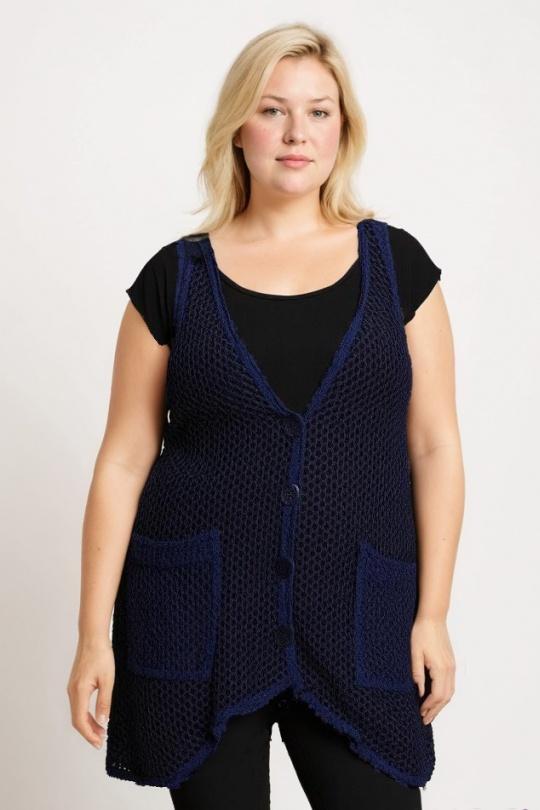 Cárdigans Mujer Blue Pomme Rouge A318 Efashion Paris