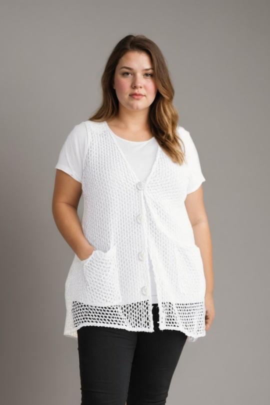 Cardigan Donna White Pomme Rouge A318 Efashion Paris