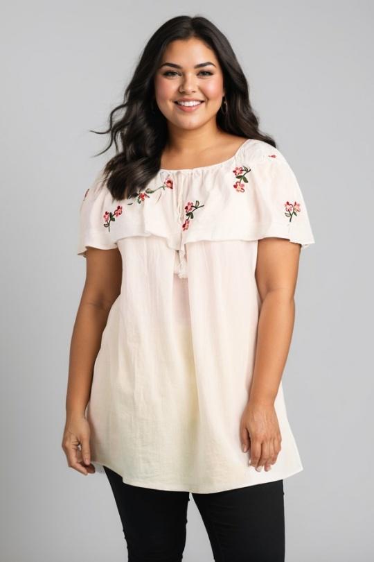 Tuniques Femme Blanc Pomme Rouge A866 Efashion Paris