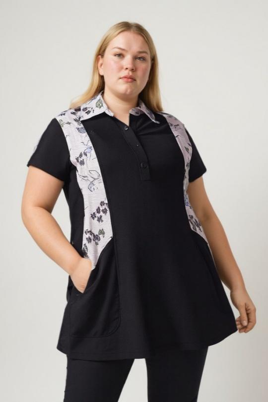 Tunics Women Black Pomme Rouge A877 Efashion Paris