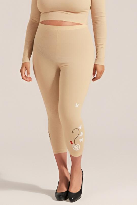 Leggings  Femme Beige Pomme Rouge B028 Efashion Paris