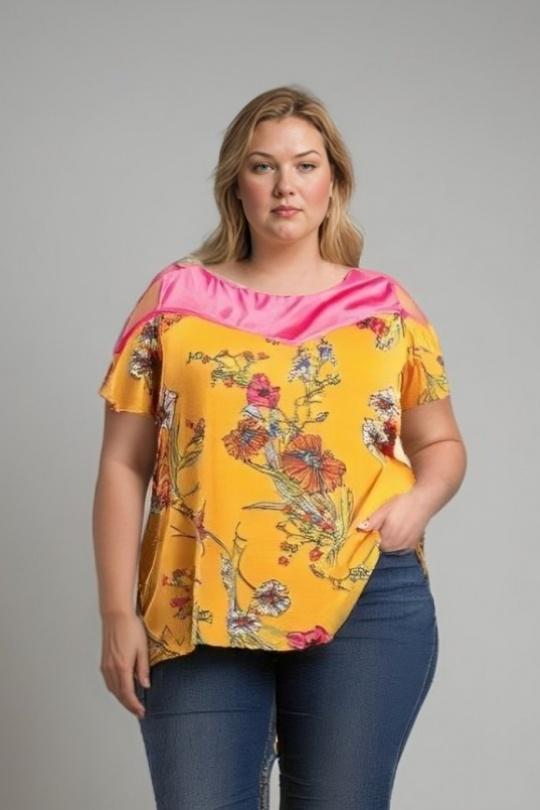 Chemises & blouses Femme Jaune Pomme Rouge A988 Efashion Paris