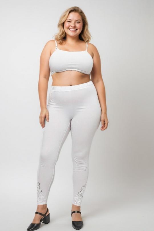 Leggings  Femme Blanc Pomme Rouge B133 Efashion Paris
