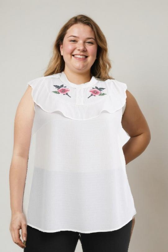 Tops Femme Blanc Pomme Rouge A965 Efashion Paris