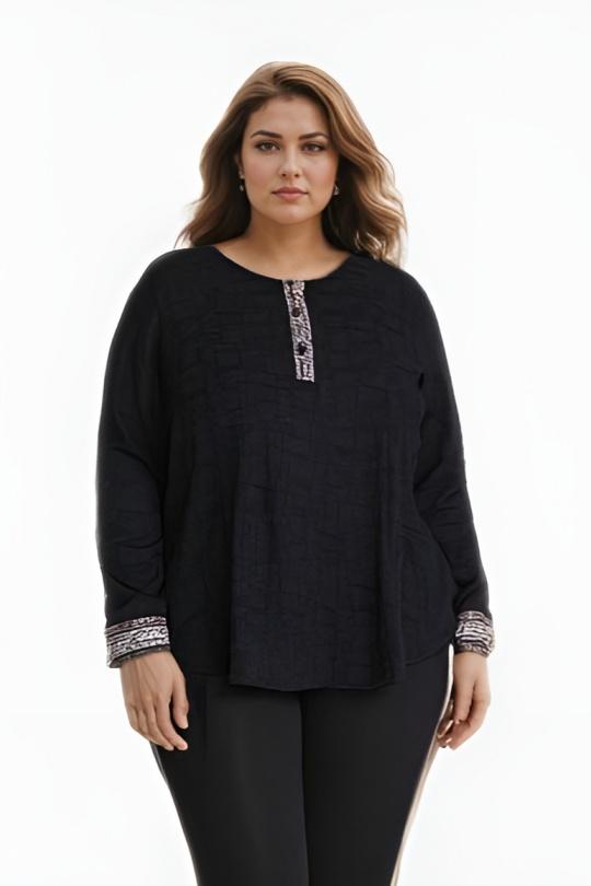 Chemises & blouses Femme Noir Pomme Rouge C6239 Efashion Paris