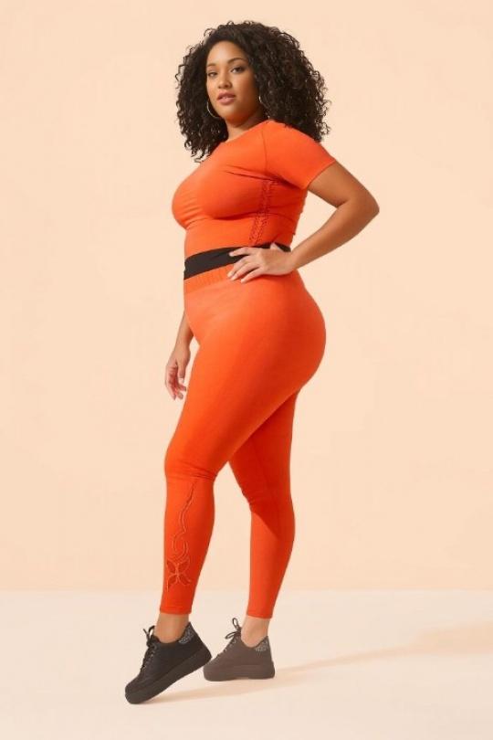 Leggings  Femme Orange Pomme Rouge B207 Efashion Paris