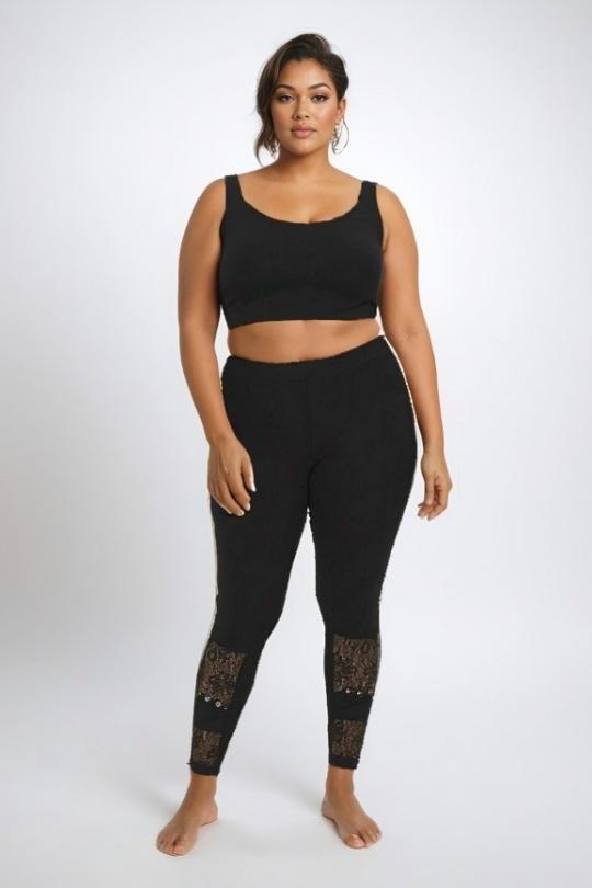 Leggings  Femme Noir Pomme Rouge B120 Efashion Paris
