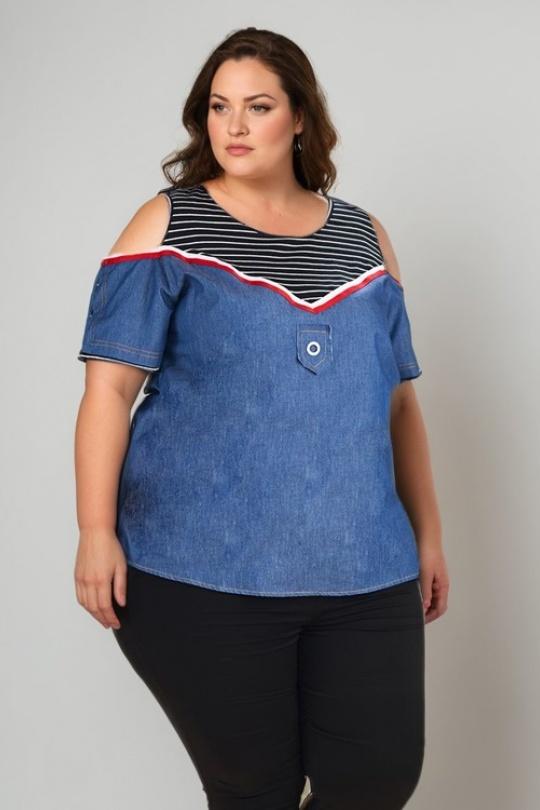 T-shirts Femme Bleu Pomme Rouge C6220 Efashion Paris