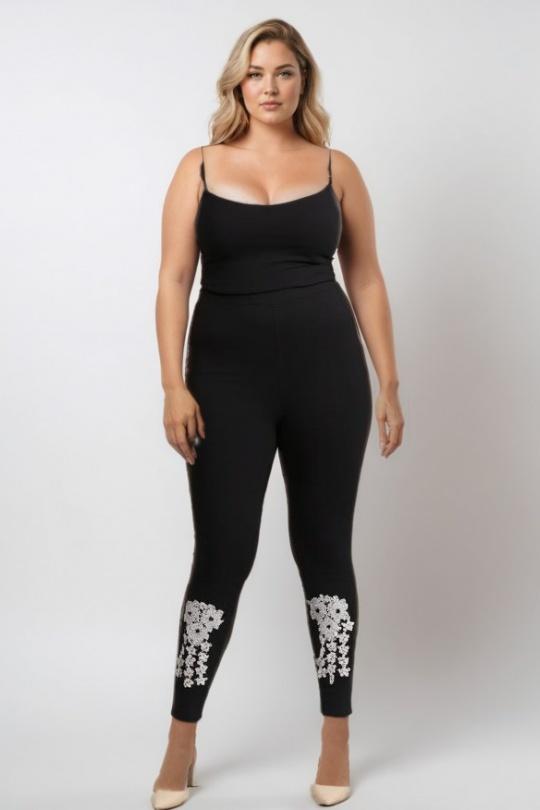Leggings  Femme Noir Pomme Rouge B170 Efashion Paris