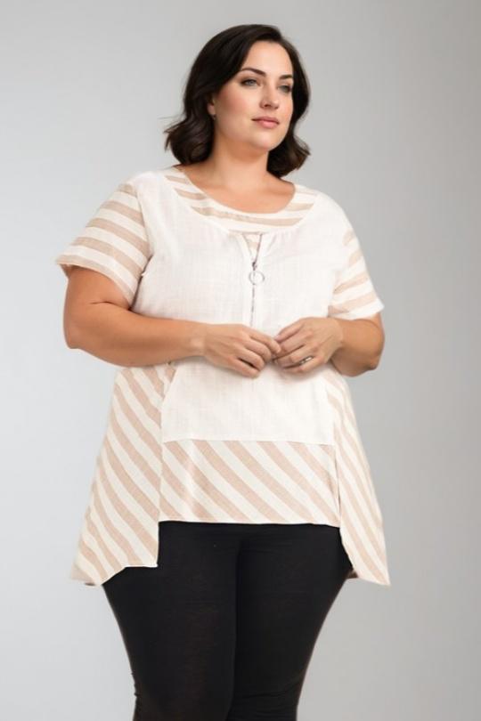 Tuniques Femme Beige Pomme Rouge C6226 Efashion Paris