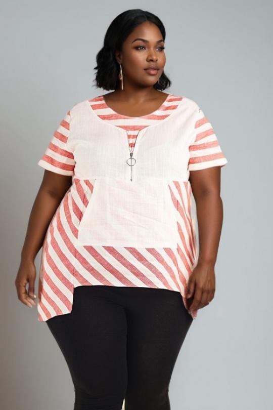 Tuniques Femme Rose Pomme Rouge C6226 Efashion Paris