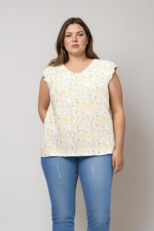 Tops Women Yellow Pomme Rouge C6577 Efashion Paris