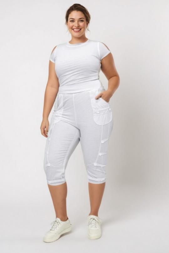 Pantacourts Femme Blanc Pomme Rouge B192 Efashion Paris