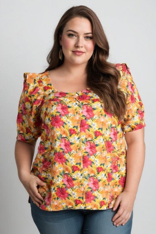 Tops Femme Jaune Pomme Rouge C6565 Efashion Paris