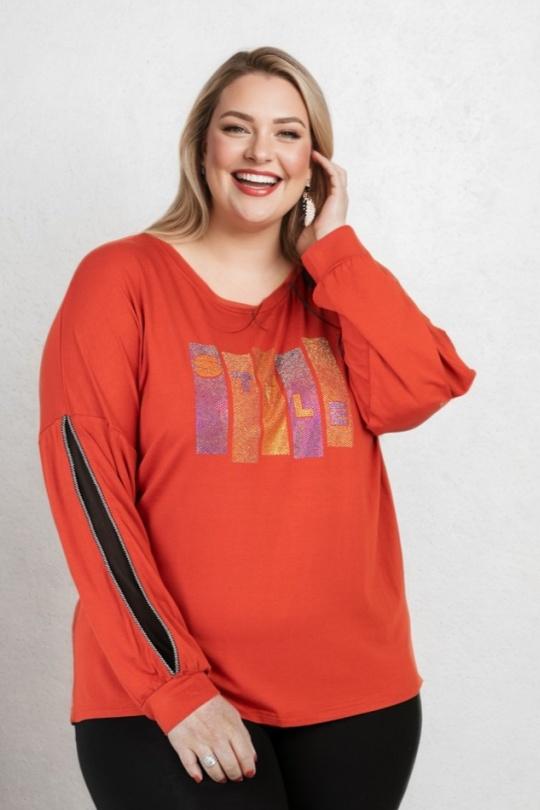 T-shirts Femme Rouille Pomme Rouge C6603 Efashion Paris