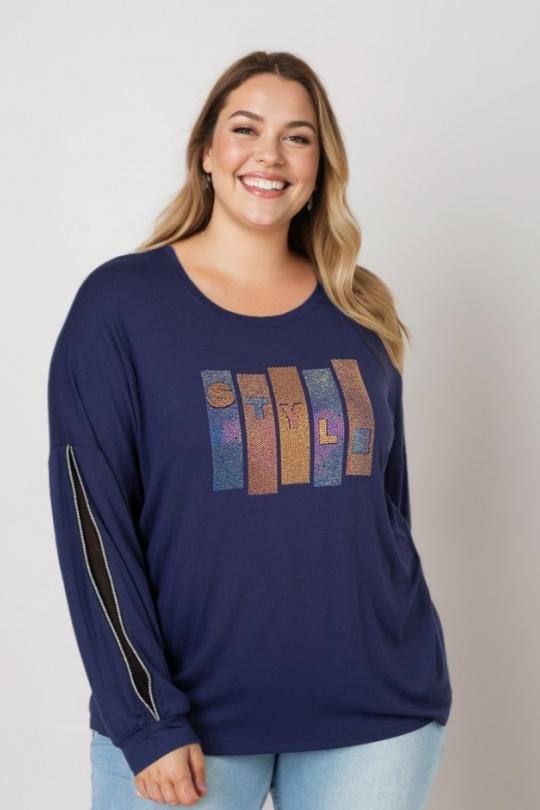 T-shirts Femme Bleu Pomme Rouge C6603 Efashion Paris