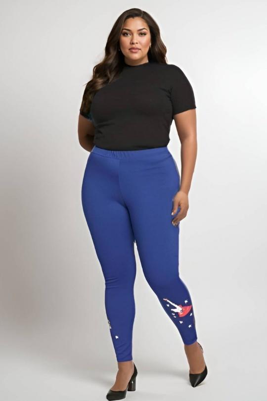 Leggings  Femme Bleu Pomme Rouge B155 Efashion Paris